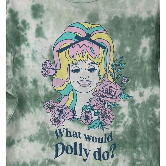Dolly Parton T Shirt Tie Dye Green What Would Dolly Do Size XS Short Sleeve Fun - Picture 2 of 4